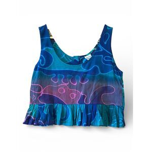 NUSANTARA Asian Crafts Vintage Boho Festival Batik Crop Top